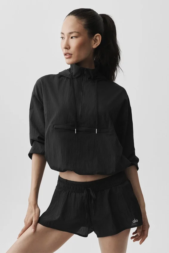 Maglione Go Time con zip a 1/4 - Nero