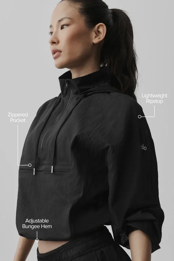 Maglione Go Time con zip a 1/4 - Nero