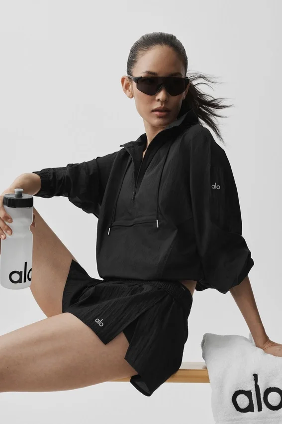 Maglione Go Time con zip a 1/4 - Nero