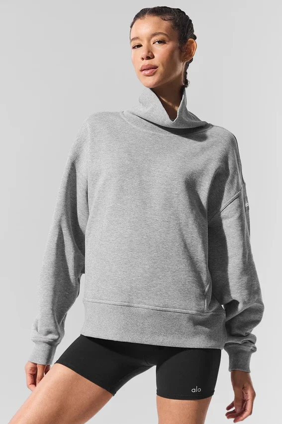 Maglione Hazy con collo alto - Grigio melange scuro