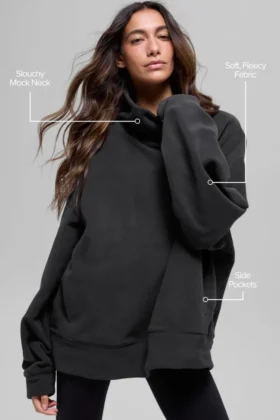 Maglione Hazy in pile polare – Nero