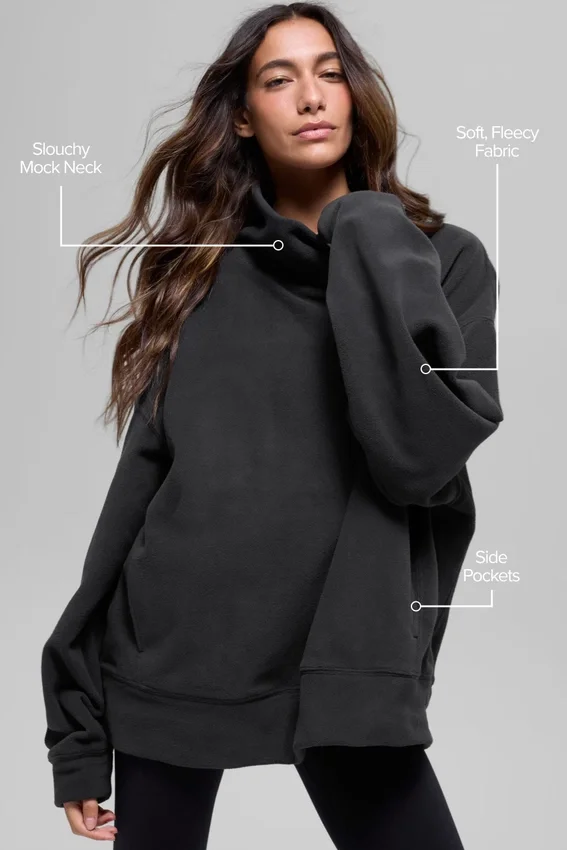 Maglione Hazy in pile polare - Nero
