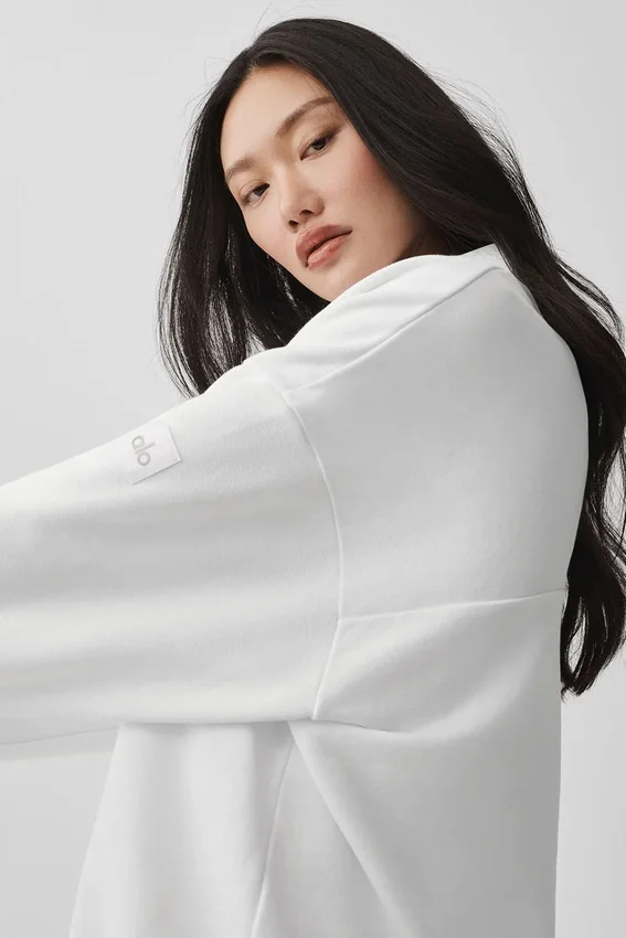 Maglione Henley a maniche lunghe Take It Easy - Bianco