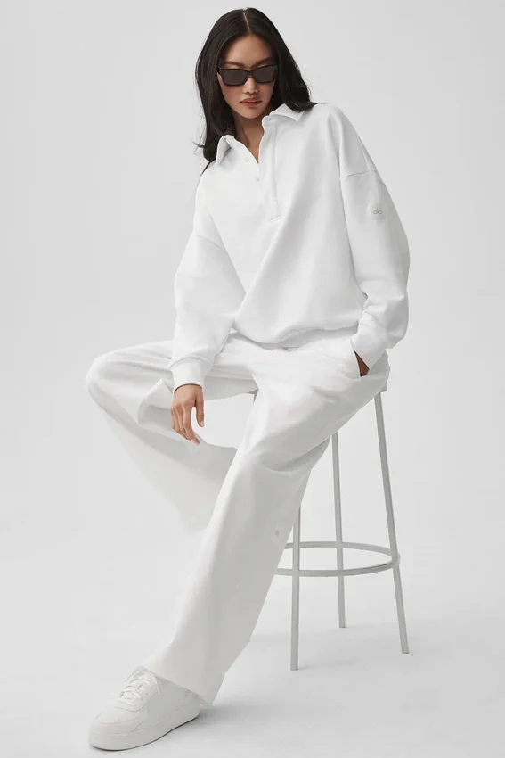 Maglione Henley a maniche lunghe Take It Easy - Bianco