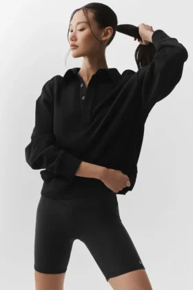 Maglione Henley a maniche lunghe Take It Easy - Nero