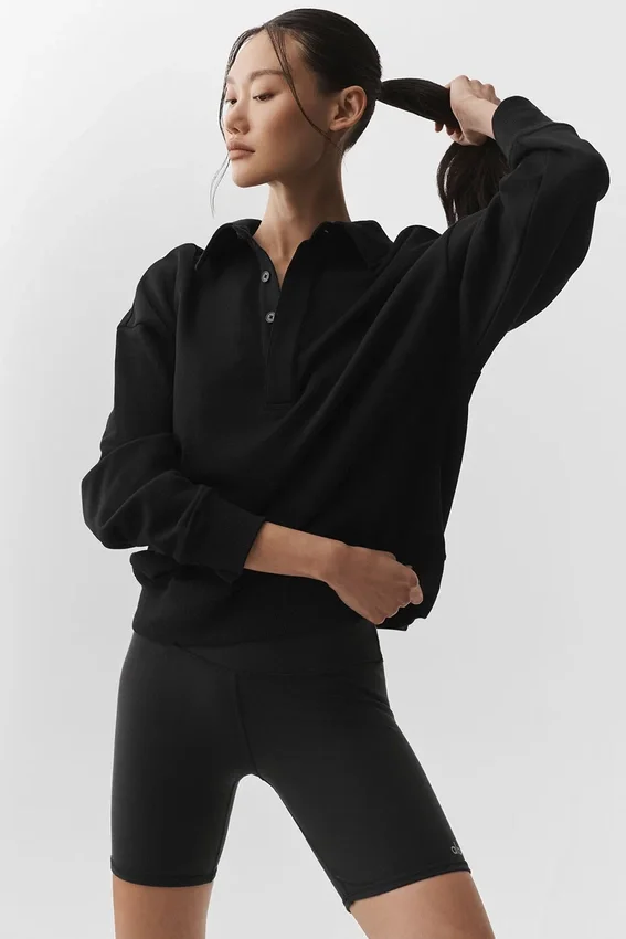 Maglione Henley a maniche lunghe Take It Easy - Nero