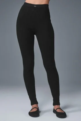Maglione High-Waist “Be Mine” in maglia pointelle - Nero