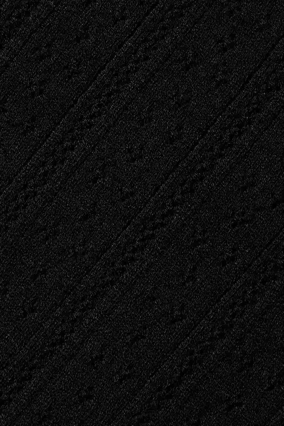 Maglione High-Waist “Be Mine” in maglia pointelle - Nero