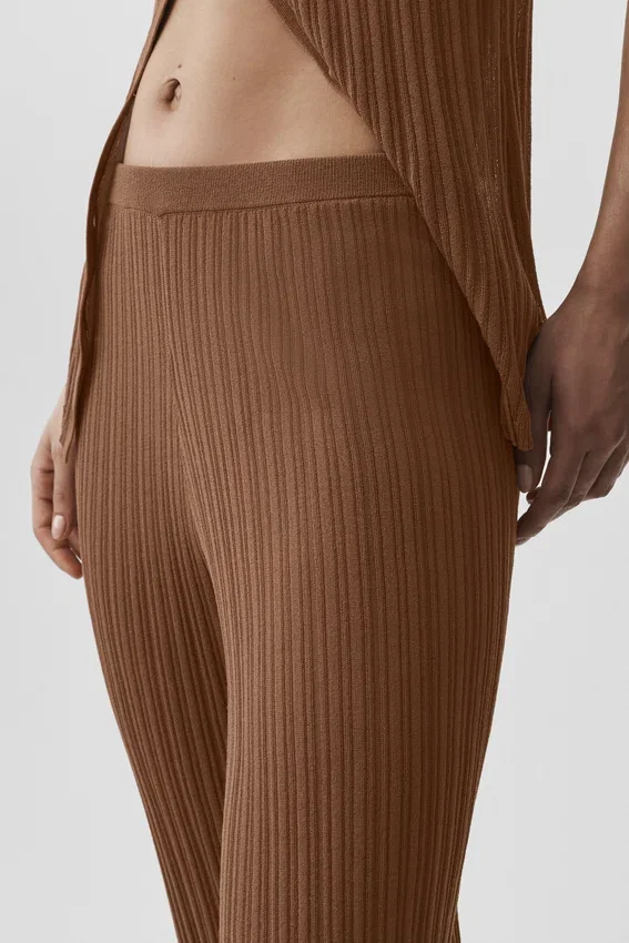 Maglione High-Waist con gamba dritta “Sunlit” - Marrone “Sun Kissed”