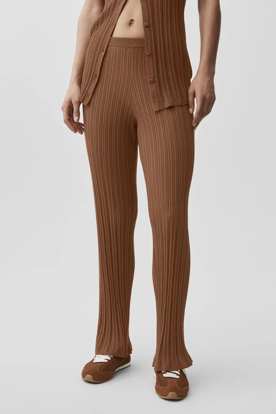 Maglione High-Waist con gamba dritta “Sunlit” - Marrone “Sun Kissed”