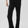 Maglione High-Waist Sunlit a gamba dritta in maglia - Nero