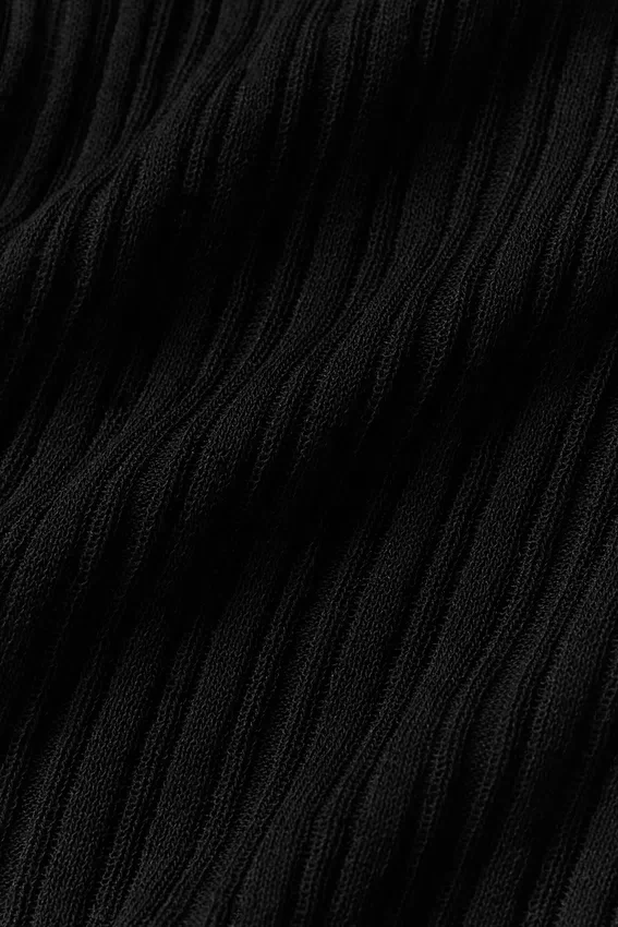 Maglione High-Waist Sunlit a gamba dritta in maglia - Nero