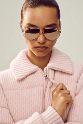 Maglione imbottito Northstar in cashmere – Rosa ghiaccio