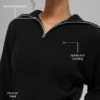 Maglione in cashmere a trama a nido d’ape con zip a 1/4 - Nero