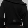 Maglione in cashmere a trama a nido d’ape con zip a 1/4 - Nero