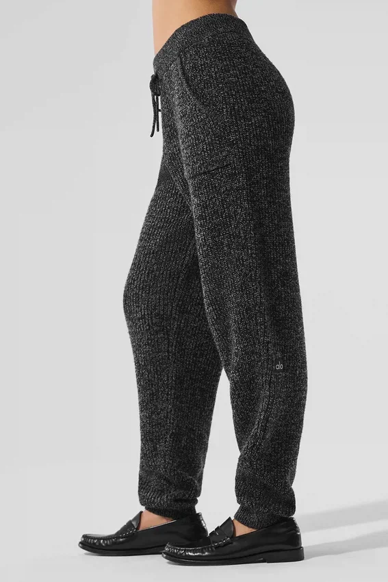 Maglione in maglia melange - Nero melange