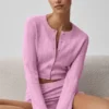 Maglione in maglia pointelle “Be Mine” - Rosa Cuore Caramella