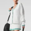 Maglione in maglia stile Tennis Club - Bianco/Verde abete