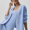 Maglione in maglia Tennis Club - Blu Provenza chiaro/Bianco