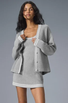 Maglione in maglia Tennis Club - Grigio melange sportivo/Bianco