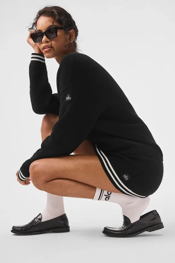 Maglione in maglia Tennis Club - Nero/Avorio