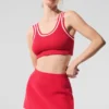 Maglione in maglia Tennis Club - Rosso caramella/Bianco