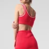 Maglione in maglia Tennis Club - Rosso caramella/Bianco