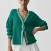 Maglione in maglia Tennis Club - Verde isola di smeraldo/Avorio