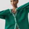 Maglione in maglia Tennis Club - Verde isola di smeraldo/Avorio