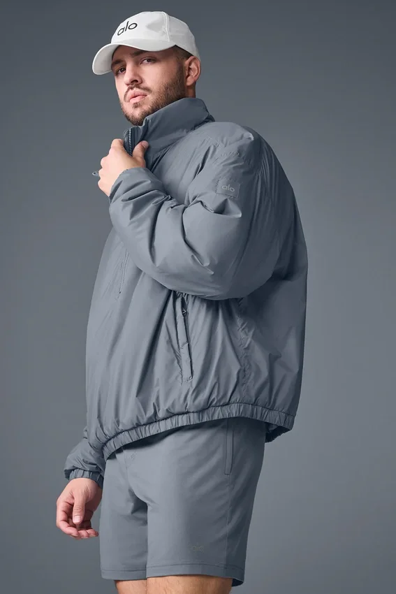 Maglione Latitude leggero con mezza zip - Grigio acciaio