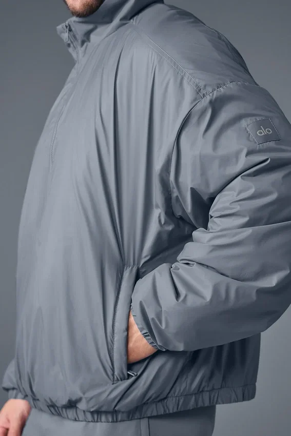 Maglione Latitude leggero con mezza zip - Grigio acciaio