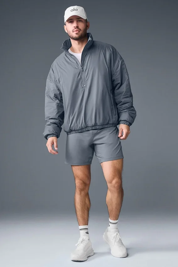 Maglione Latitude leggero con mezza zip - Grigio acciaio