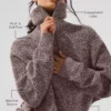Maglione melange Pullover con zip a 1/4 - Melange fungo