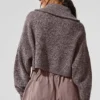 Maglione melange Pullover con zip a 1/4 - Melange fungo