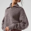 Maglione melange Pullover con zip a 1/4 - Melange fungo