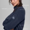 Maglione New Class con zip a 1/4 in lana e cashmere - Blu navy