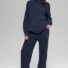 Maglione New Class con zip a 1/4 in lana e cashmere - Blu navy