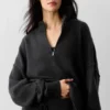 Maglione New Class in lana e cashmere con zip a 1/4 - Nero