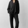 Maglione New Class in lana e cashmere con zip a 1/4 - Nero