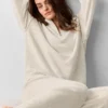 Maglione New Class in misto lana e cashmere con zip a 1/4 - Avena melange