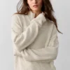 Maglione New Class in misto lana e cashmere con zip a 1/4 - Avena melange