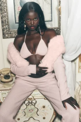 Maglione Northstar in cashmere con finta pelliccia e zip integrale - Rosa ghiacciato