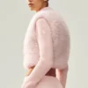 Maglione Northstar in cashmere con finta pelliccia e zip integrale - Rosa ghiacciato
