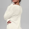 Maglione oversize con scollo a V in misto lana e cashmere New Class - Avorio