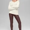Maglione oversize con scollo a V in misto lana e cashmere New Class - Avorio