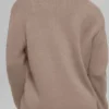 Maglione oversize con scollo a V in misto lana e cashmere New Class - Chai Latte