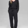 Maglione oversize New Class in misto lana e cashmere con scollo a V - Nero