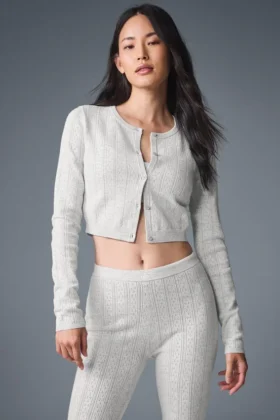 Maglione Pointelle “Be Mine” - Grigio chiaro melange