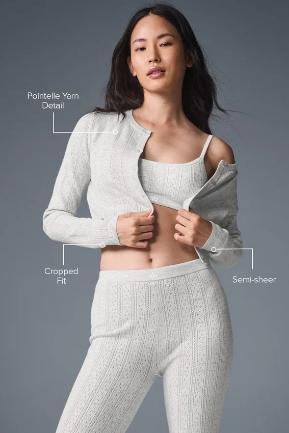 Maglione Pointelle “Be Mine” - Grigio chiaro melange