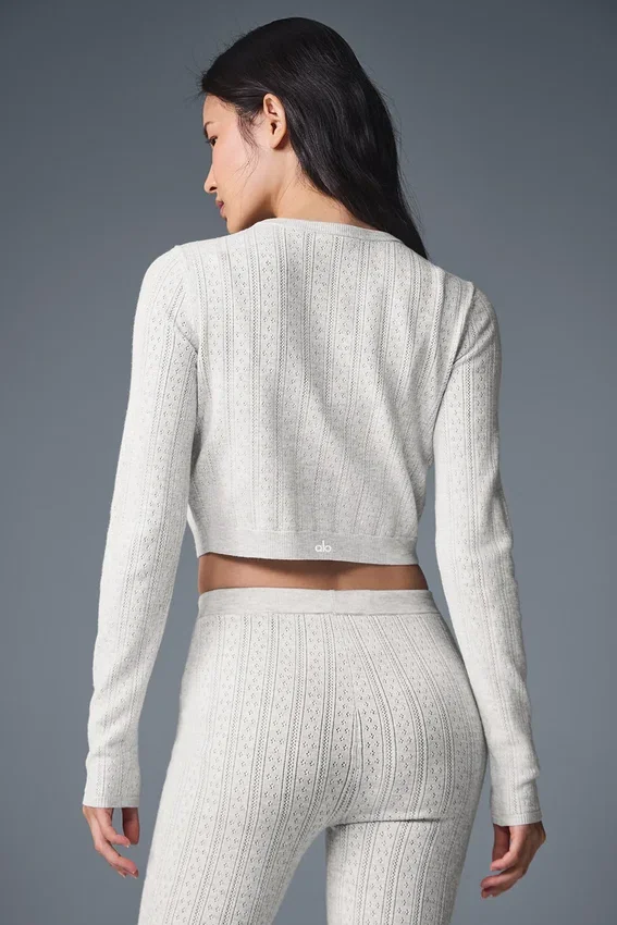 Maglione Pointelle “Be Mine” - Grigio chiaro melange